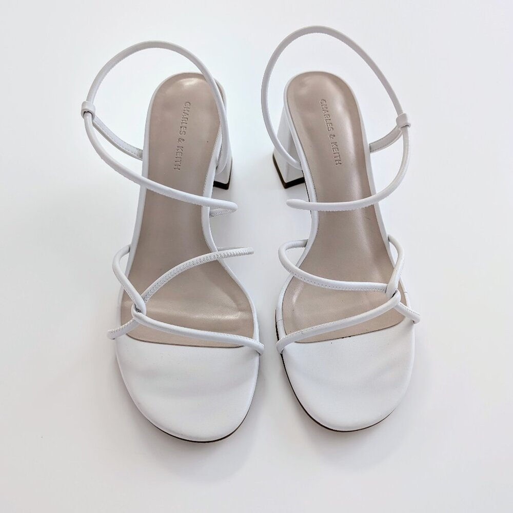 Charles and keith - size 8, meadow strappy block heel sandals